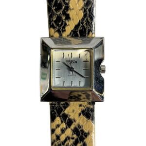 Body Gear Quartz Watch Womens‎ Square Silver Tone Snake Band Untested
